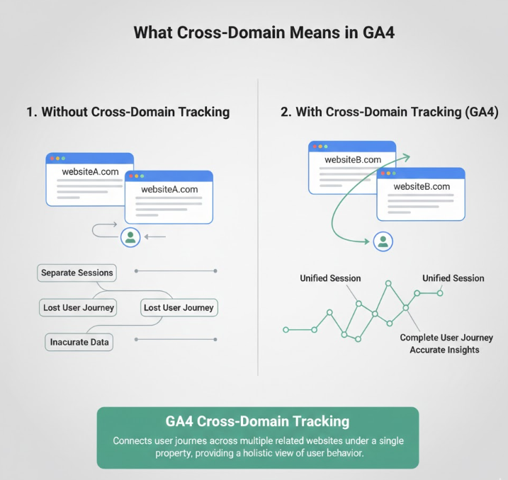 GA4 Cross Domain Tracking Nedir? Adım Adım Rehber